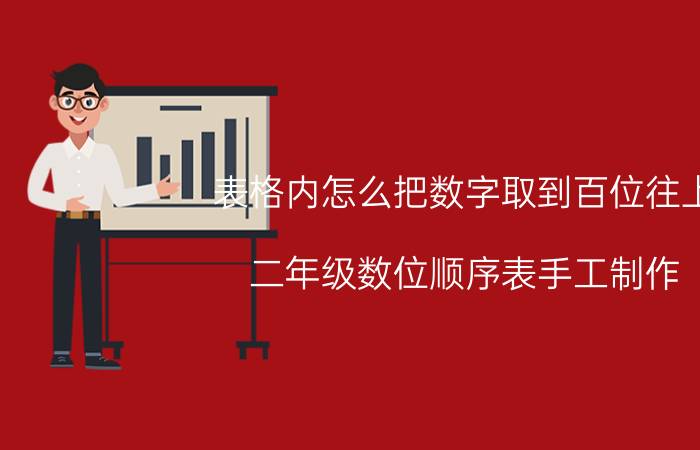 表格内怎么把数字取到百位往上 二年级数位顺序表手工制作？